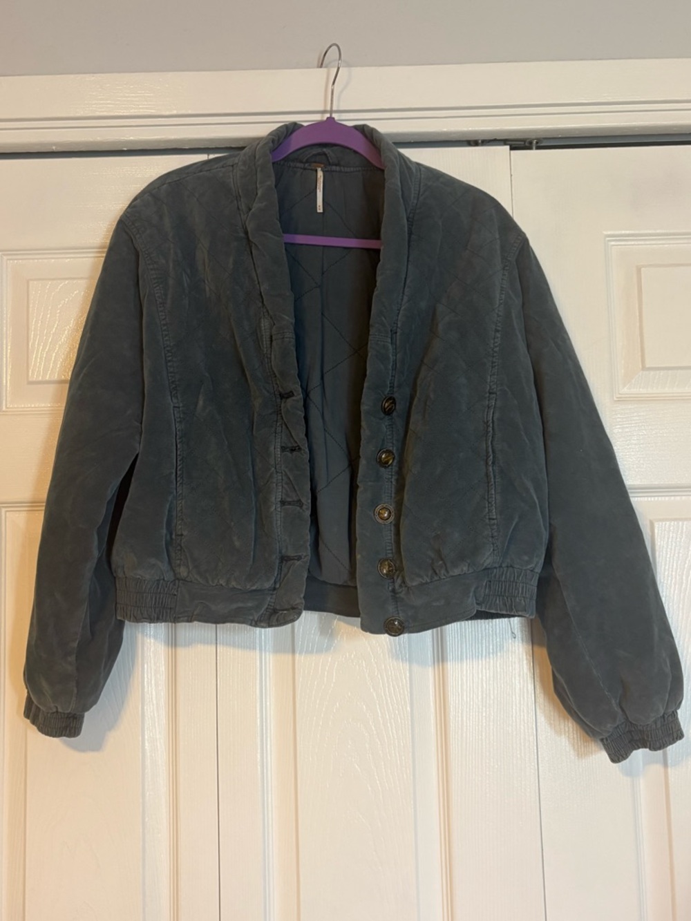 Free People | Main Squeeze Bomber Jacket, Slate Blue/Gray